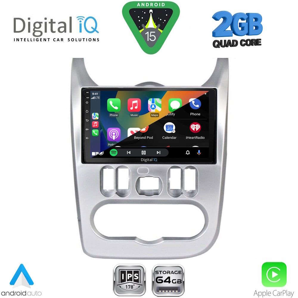 DIGITAL IQ RSD 1101SL_CPA (9inc) MULTIMEDIA TABLET for DACIA DUSTER – LOGAN – SANDERO mod. 2006-2012 (SILVER)