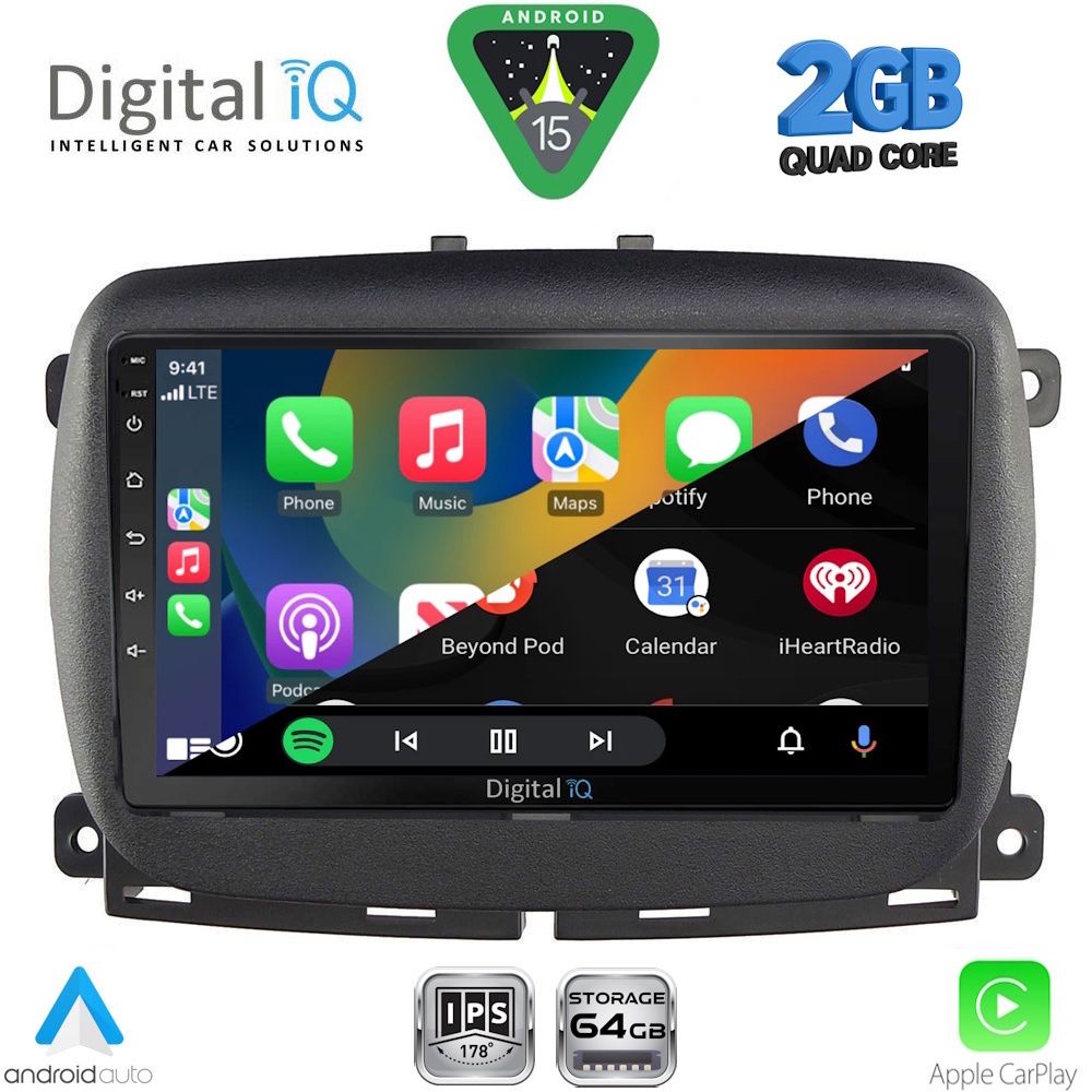 DIGITAL IQ RSD 1131_CPA (9inc) MULTIMEDIA TABLET for FIAT 500 mod. 2016-2025