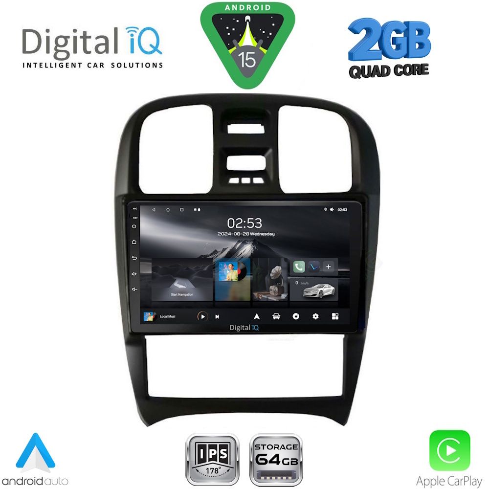 Οθόνη Hyundai Sonata 2000 - 2006 με CarPlay, Android Auto, GPS, Bluetooth – DIGITAL IQ RSD 1247_CPA (9inc)