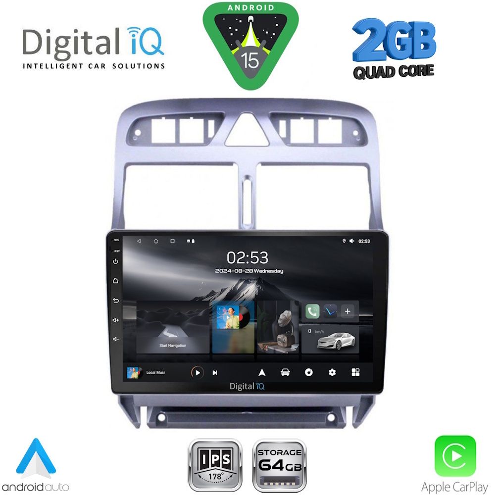 DIGITAL IQ RSD 1512_CPA (9inc) MULTIMEDIA TABLET for PEUGEOT 307 mod. 2001-2008 - DIGITAL IQ RSD 1512_CPA