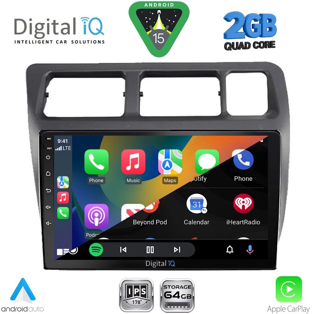 Οθόνη Toyota Corolla 1992 – 1997 με CarPlay, Android Auto, Bluetooth, GPS – DIGITAL IQ RSD 1710_CPA (9inc)
