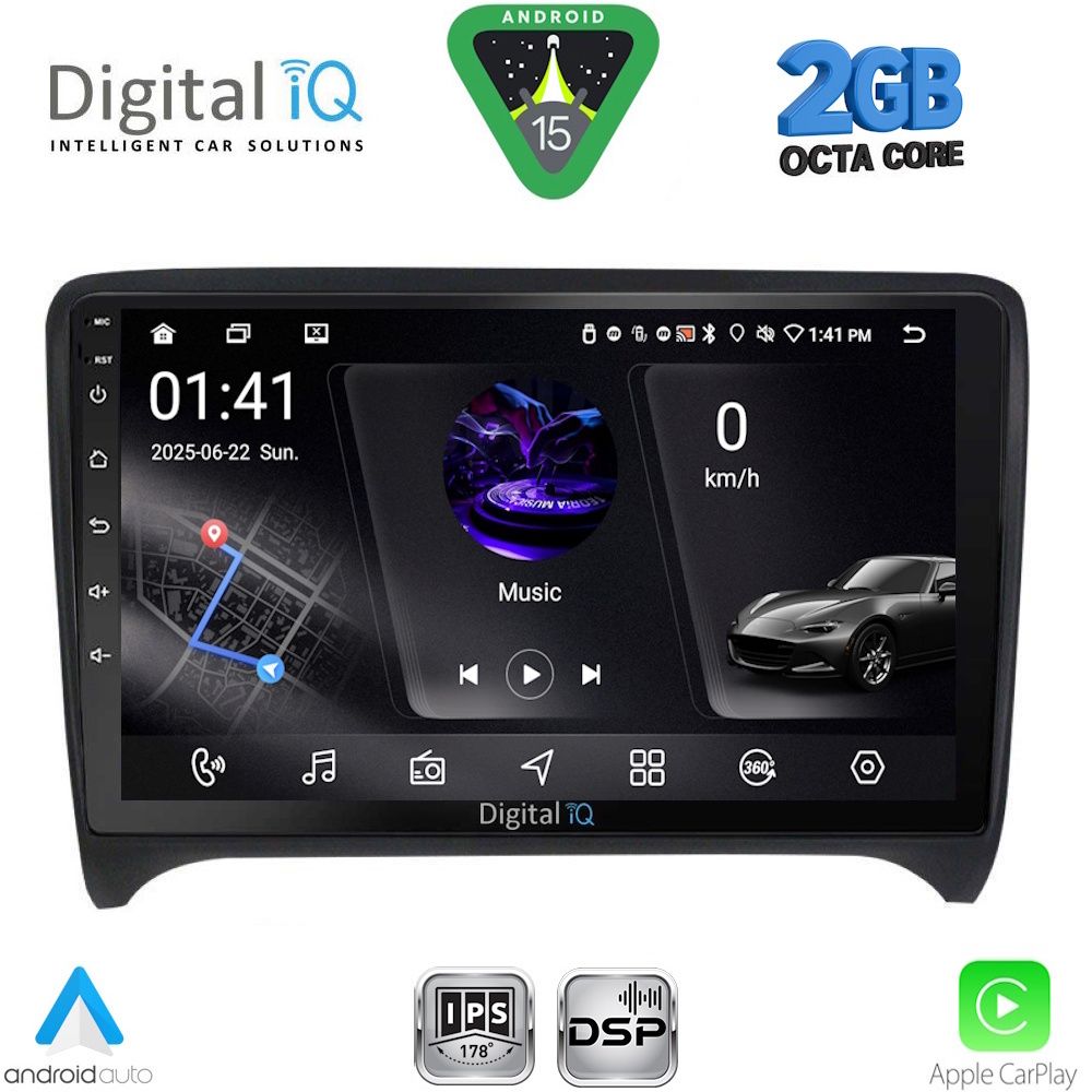 Audi TT 2007 – 2015 Οθόνη με CarPlay, Android Auto, Bluetooth, GPS – DIGITAL IQ RSF 4009_CPA (9inc)