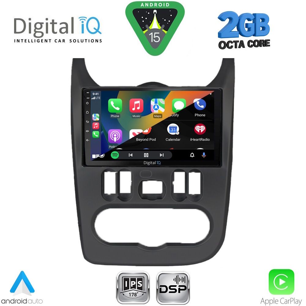DIGITAL IQ RSF 4101BL_CPA (9inc) MULTIMEDIA TABLET for DACIA DUSTER – LOGAN – SANDERO mod. 2006-2012 (BLACK)