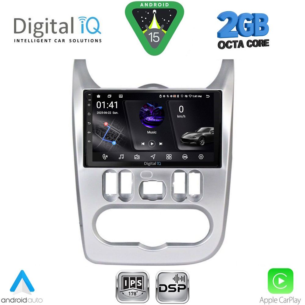 DIGITAL IQ RSF 4101SL_CPA (9inc) MULTIMEDIA TABLET for DACIA DUSTER – LOGAN – SANDERO mod. 2006-2012 (SILVER) - DIGITAL IQ RSF 4101_CPA