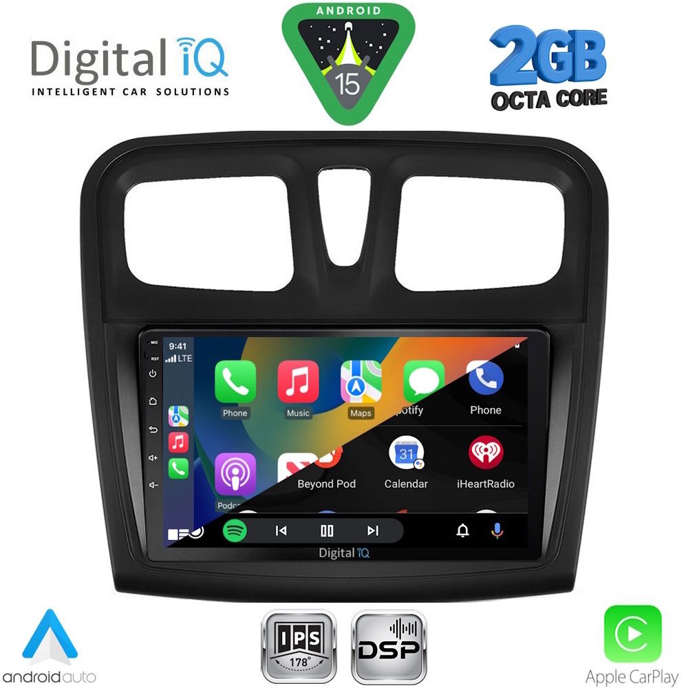 DIGITAL IQ RSF 4108SQ_CPA (9inc) MULTIMEDIA TABLET for DACIA LOGAN – SANDERO mod. 2012-2019 - DIGITAL IQ RSF 4108SQ_CPA