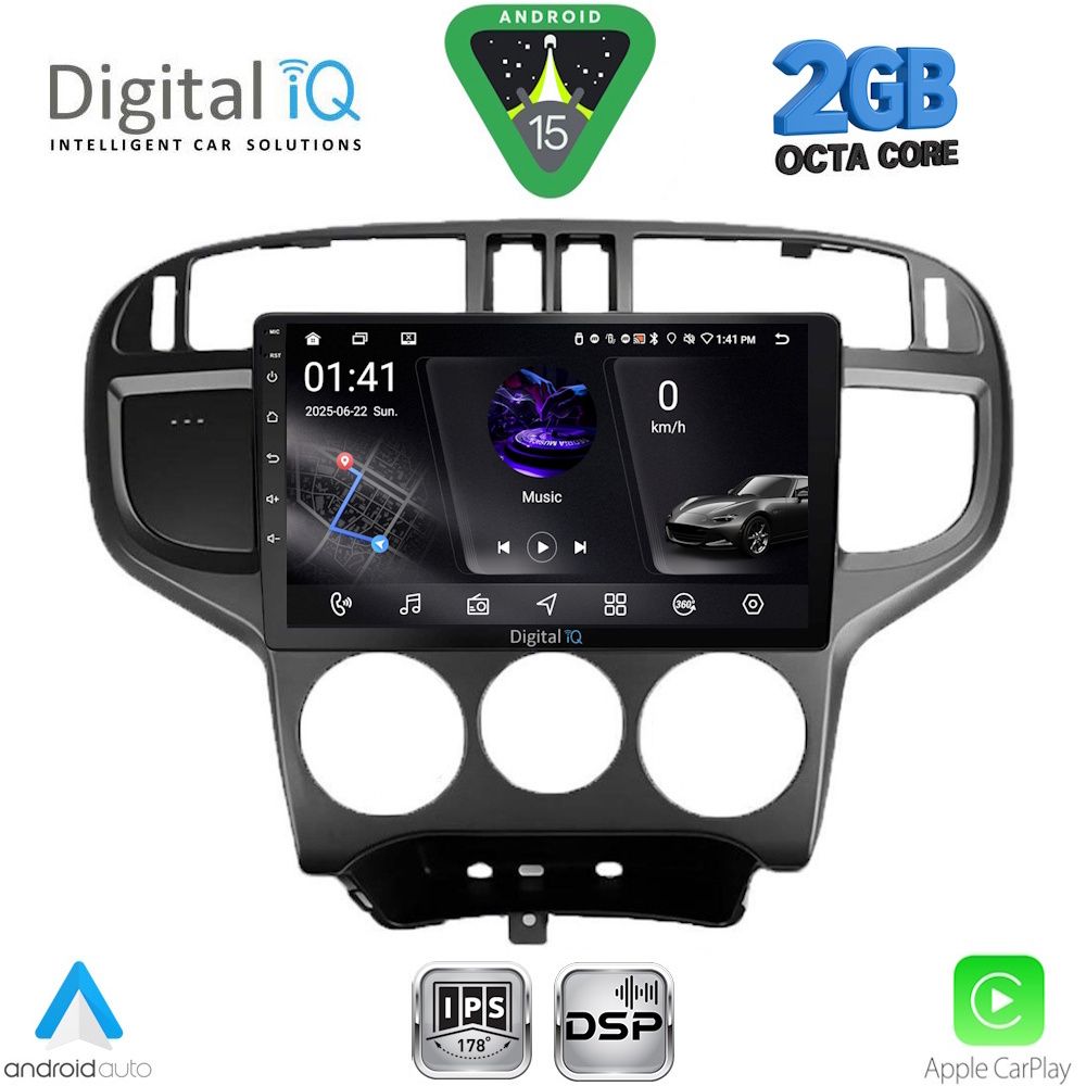 Οθόνη Hyundai Matrix 2001 - 2010 με CarPlay, Android Auto, GPS, Bluetooth – DIGITAL IQ RSF 4240_CPA (9inc)
