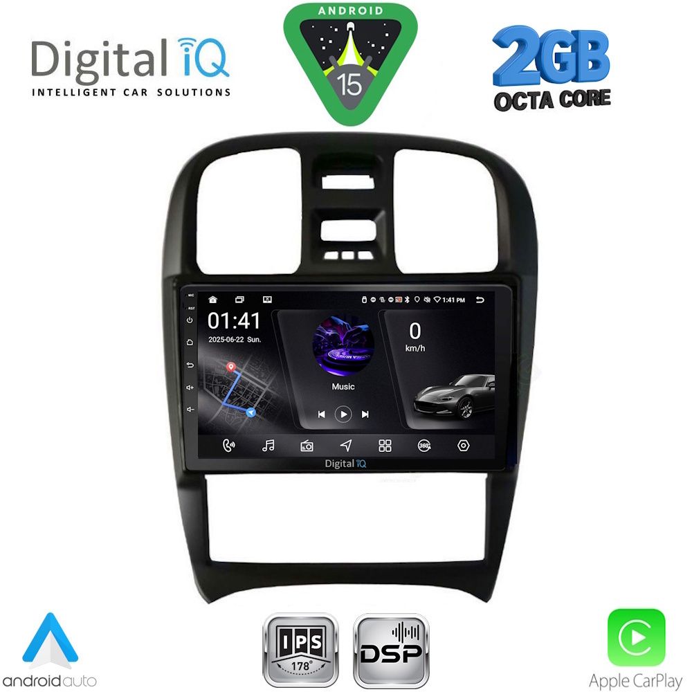 Οθόνη Hyundai Sonata 2000 - 2006 με CarPlay, Android Auto, GPS, Bluetooth – DIGITAL IQ RSF 4247_CPA (9inc)