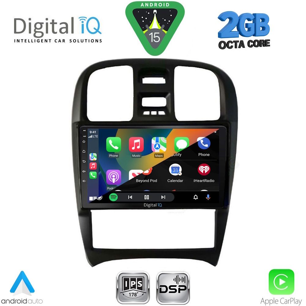 Οθόνη Hyundai Sonata 2000 - 2006 με CarPlay, Android Auto, GPS, Bluetooth – DIGITAL IQ RSF 4247_CPA (9inc)