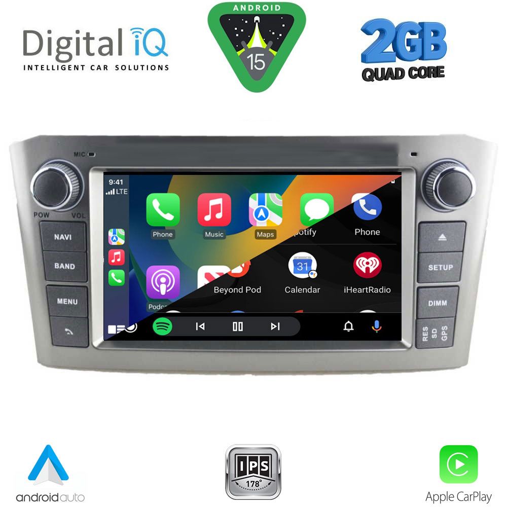 Οθόνη Toyota Avensis (T25) 2003 – 2009 με CarPlay, Android Auto, GPS, Bluetooth - DIGITAL IQ BLD 225SL_CPA (7" DECK)