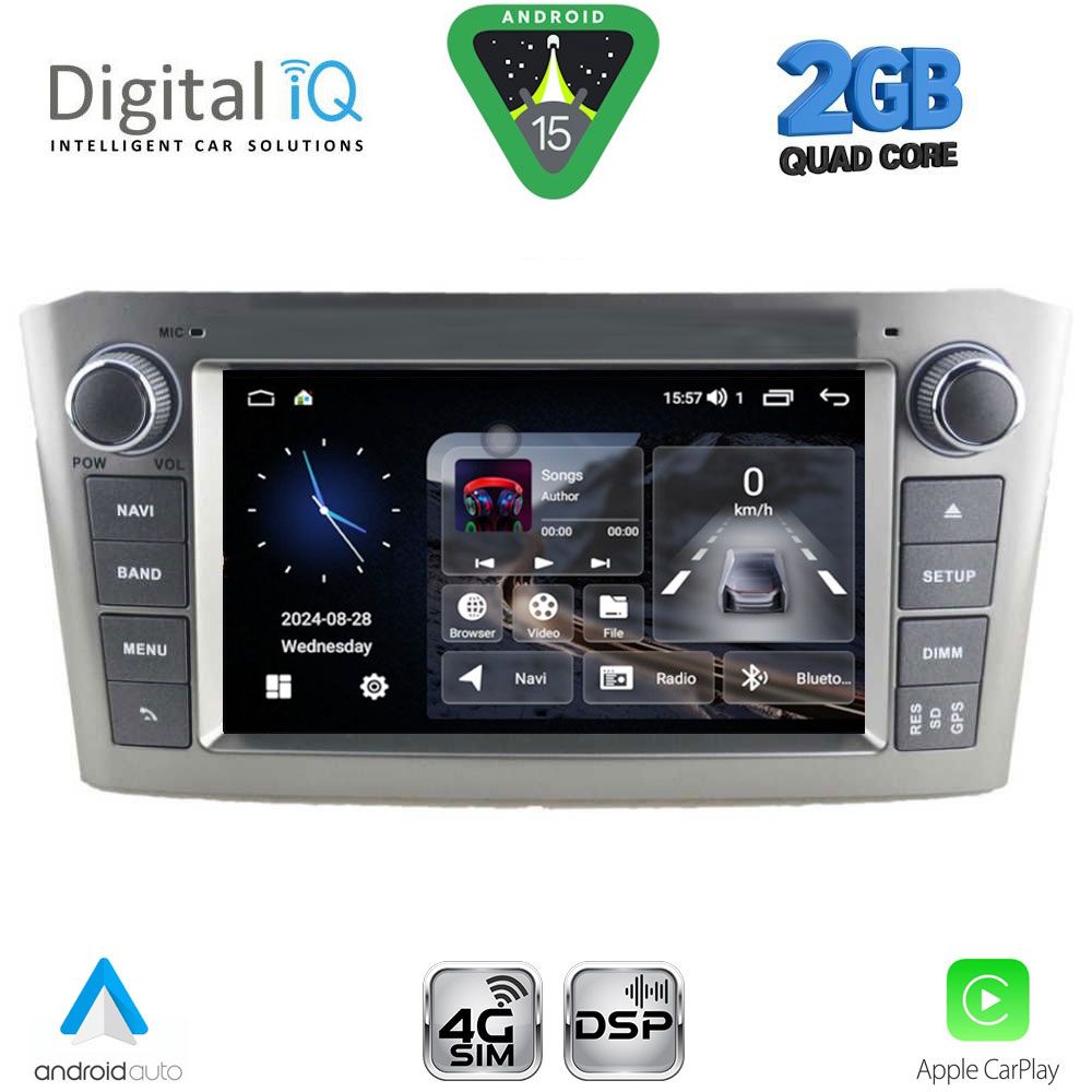 Οθόνη Toyota Avensis (T25) 2003 – 2009 με CarPlay, Android Auto, GPS, Bluetooth - DIGITAL IQ BLF 325SL_CPA (7" DECK)