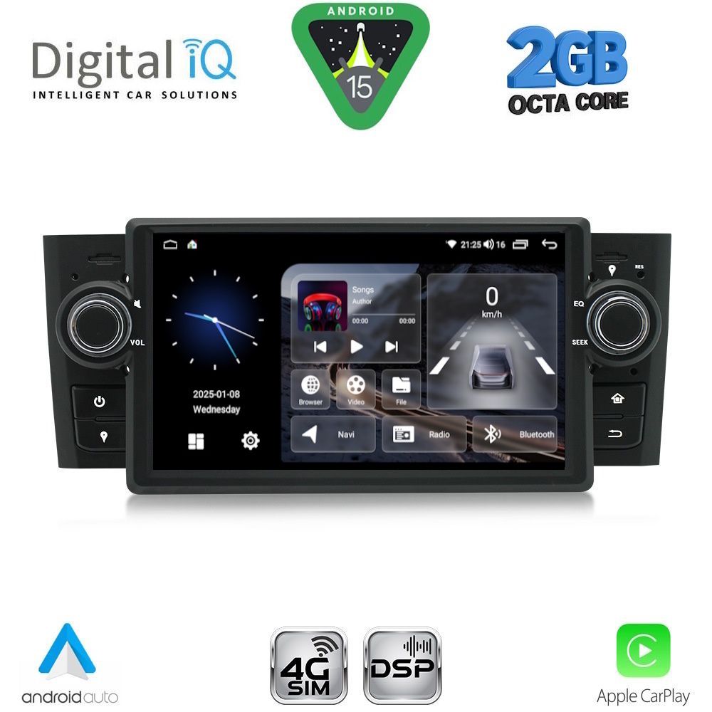 DIGITAL IQ BLF 363_CPA (7" DECK) MULTIMEDIA SYSTEM for FIAT GRANDE PUNTO mod. 2005-2012 - DIGITAL IQ BLF 363_CPA