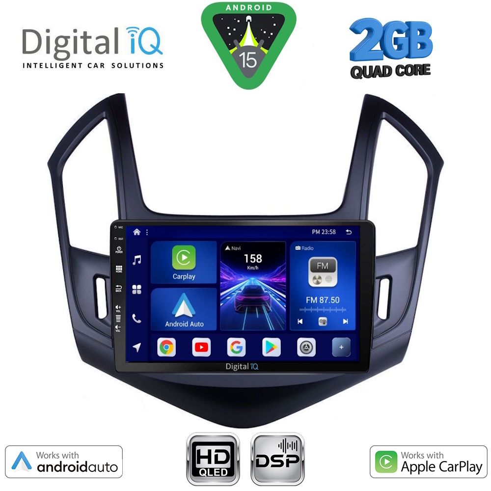 DIGITAL IQ BXC 3077_CPAA (9inc) MULTIMEDIA TABLET for CHEVROLET CRUZE mod. 2013-2015 - DIGITAL IQ BXC 3077_CPAA