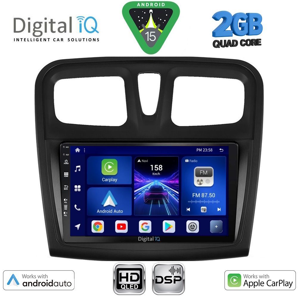 DIGITAL IQ BXC 3108SQ_CPAA (9inc) MULTIMEDIA TABLET for DACIA LOGAN – SANDERO mod. 2012-2019 - DIGITAL IQ BXC 3108SQ_CPAA