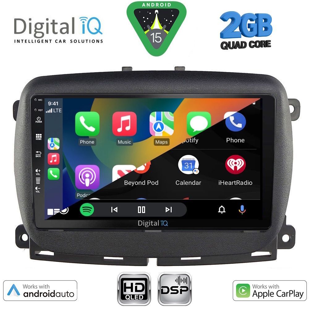 DIGITAL IQ BXC 3131_CPAA (9inc) MULTIMEDIA TABLET for FIAT 500 mod. 2016-2025