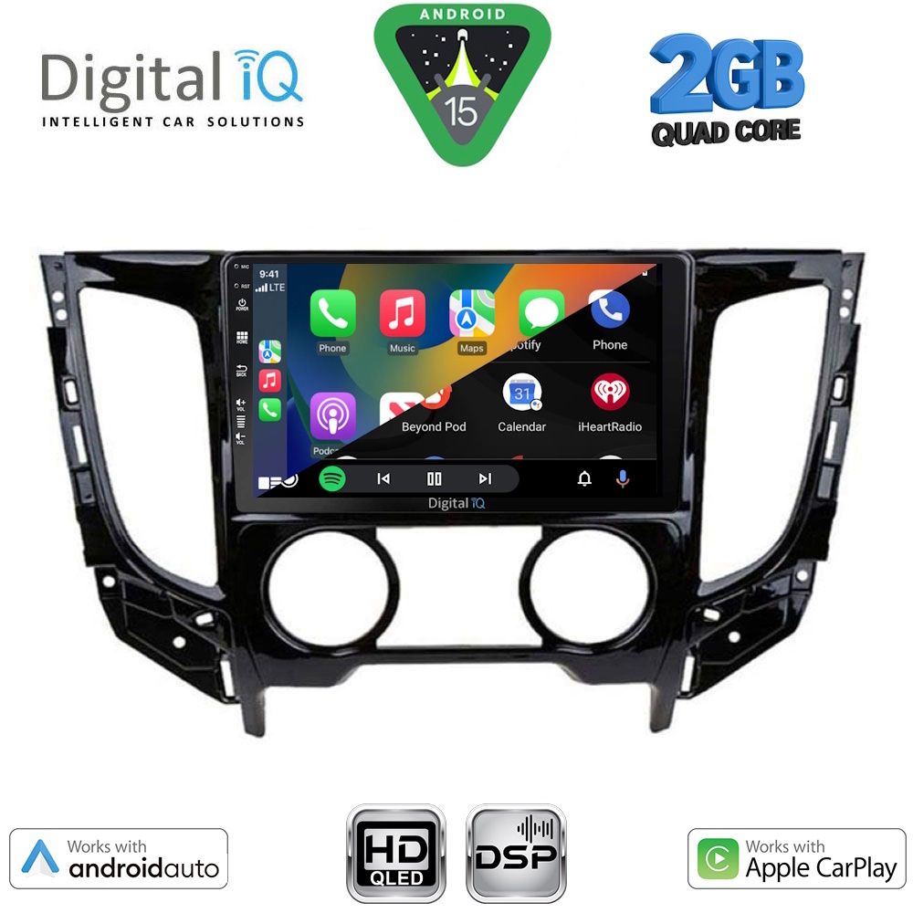 DIGITAL IQ BXC 3437_CPAA A/C (9inc) MULTIMEDIA TABLET for MITSUBISHI L200 mod. 2015-2019 με A/C