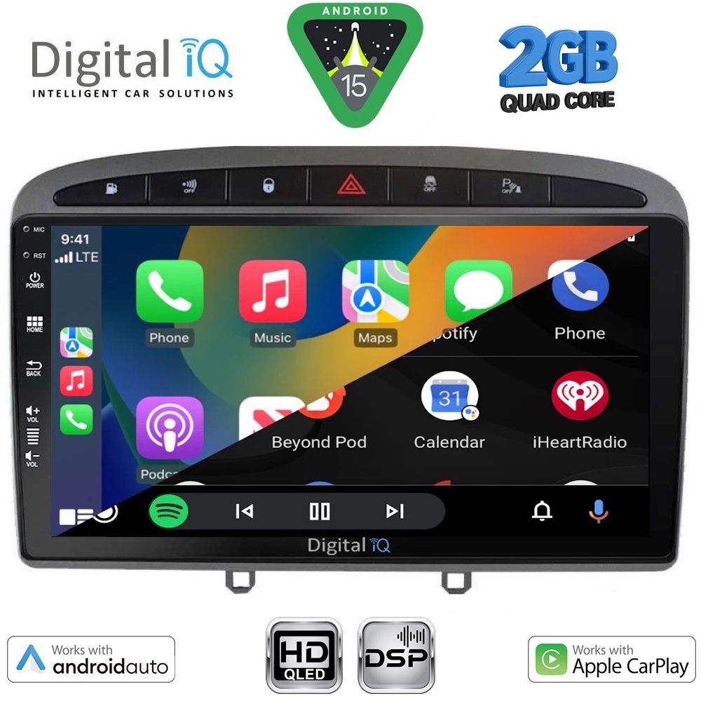 DIGITAL IQ BXC 3513GR_CPAA (9inc) MULTIMEDIA TABLET for PEUGEOT 308 mod.2007-2012 - RCZ mod.2009-2015 (GREY) - DIGITAL IQ BXC 3513GR_CPAA