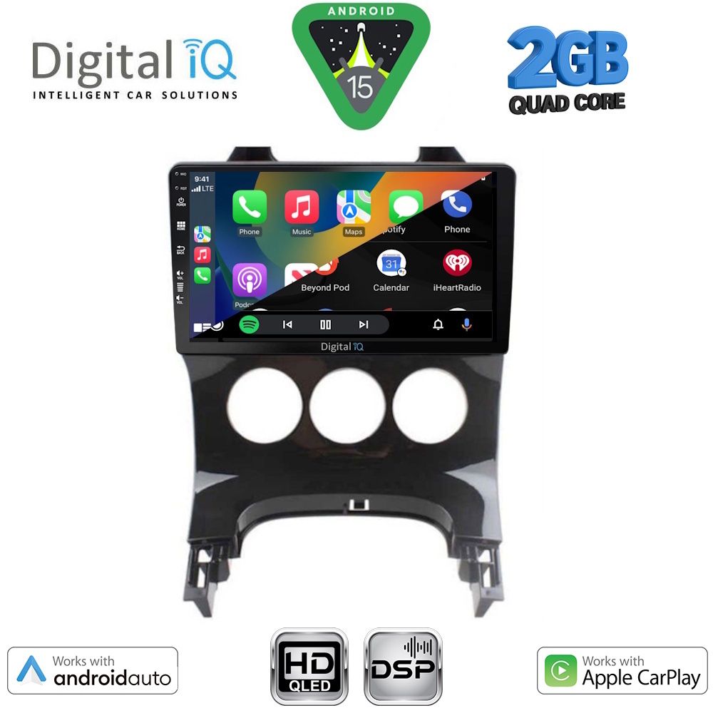 DIGITAL IQ BXC 3515_CPAA A/C (9inc) MULTIMEDIA TABLET for PEUGEOT 3008 mod. 2008-2016 - DIGITAL IQ BXC 3515_CPAA A/C