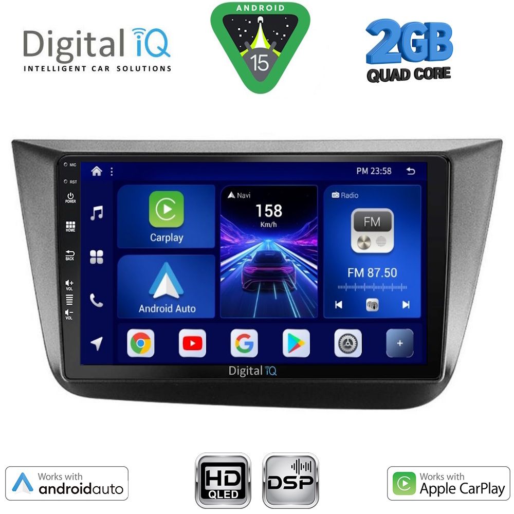 DIGITAL IQ BXC 3570_CPAA (9inc) MULTIMEDIA TABLET for SEAT ALTEA mod. 2004-2015