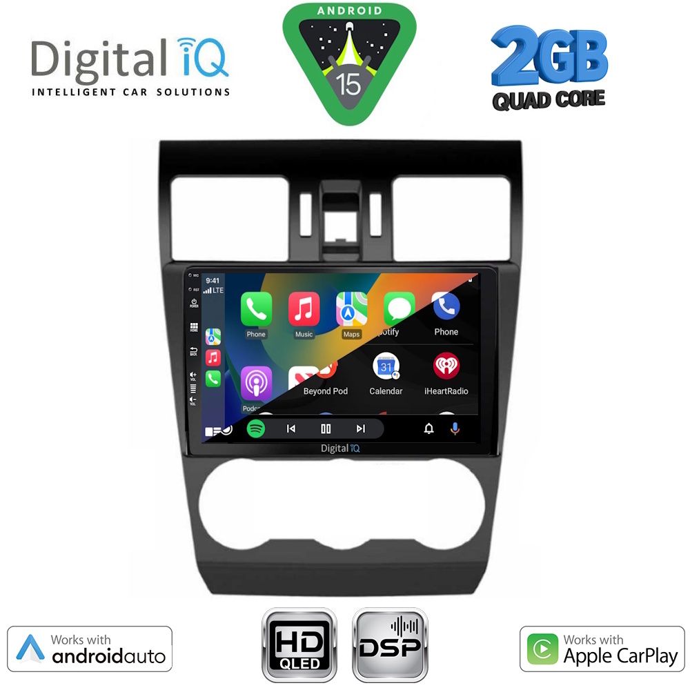 Subaru Forester, Impreza, XV 2013 - 2019 Οθόνη με CarPlay, Android Auto, BT, GPS – DIGITAL IQ BXC 3663_CPAA (9inc)