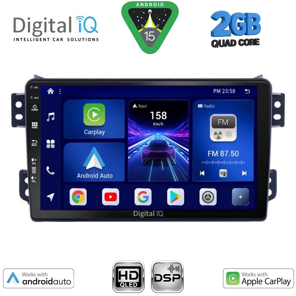 DIGITAL IQ BXC 3682_CPAA (9inc) MULTIMEDIA TABLET for  OPEL AGILA – SUZUKI SPLASH mod. 2008-2018 - DIGITAL IQ BXC 3682_CPAA