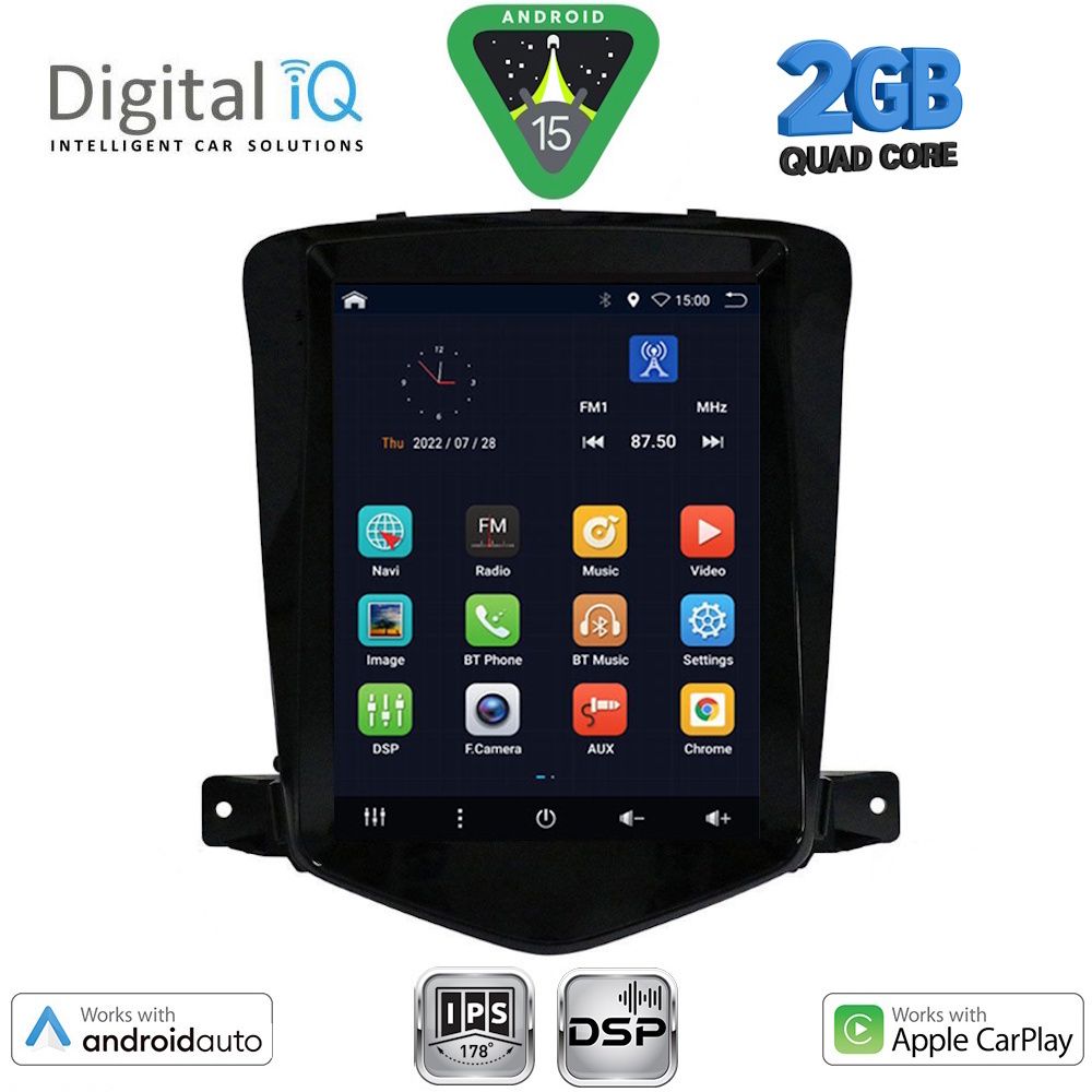 DIGITAL IQ BXC 3925_CPAA TESLA STYLE for CHEVROLET CRUZE mod. 2008-2012 - DIGITAL IQ BXC 3925_CPAA