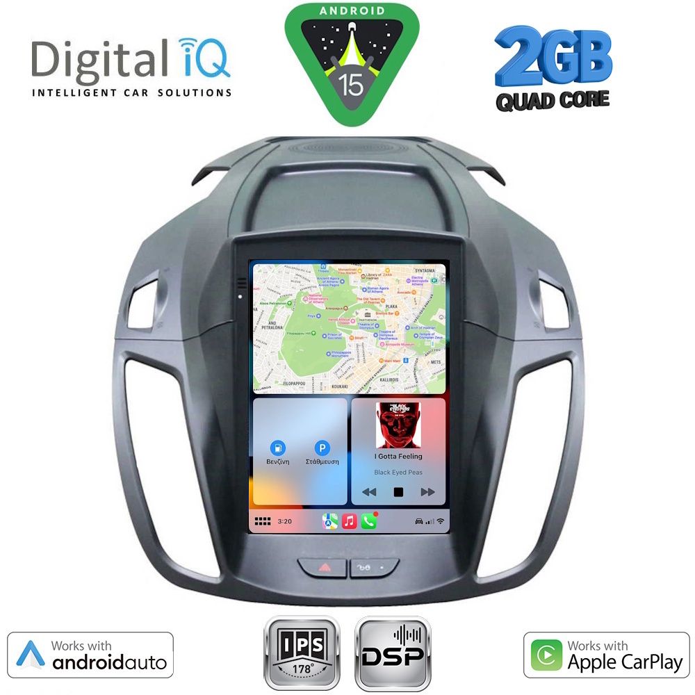 DIGITAL IQ BXC 3964_CPAA TESLA STYLE for FORD KUGA mod. 2013-2019 - DIGITAL IQ BXC 3964_CPAA