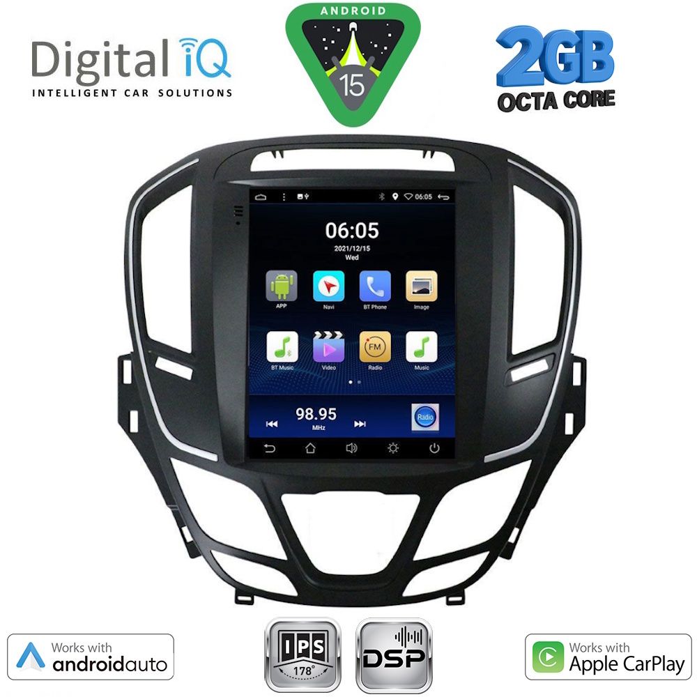 Οθόνη Opel Insignia 2014 – 2017 με CarPlay, Android Auto, GPS, Bluetooth – DIGITAL IQ BXF 5915_CPAA TESLA STYLE