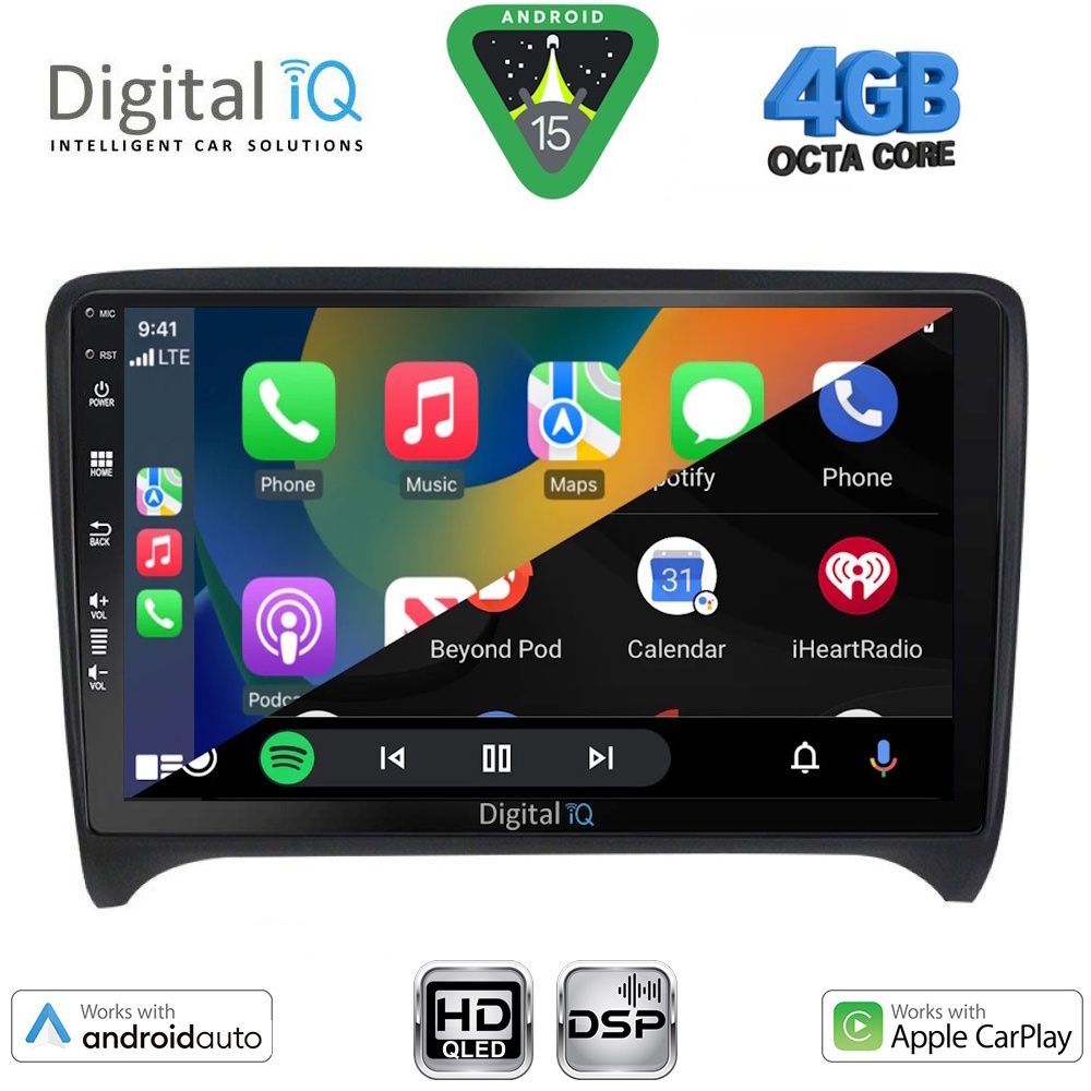 Audi TT 2007 – 2015 Οθόνη με CarPlay, Android Auto, Bluetooth, GPS – DIGITAL IQ BXF 6009_CPAA (9inc)