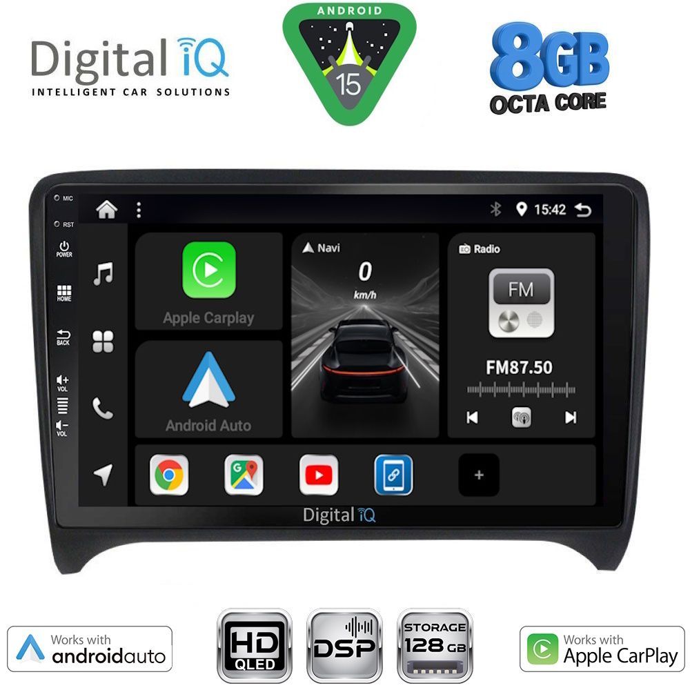 Audi TT 2007 – 2015 Οθόνη με CarPlay, Android Auto, Bluetooth, GPS – DIGITAL IQ BXF 7009_CPAA (9inc)