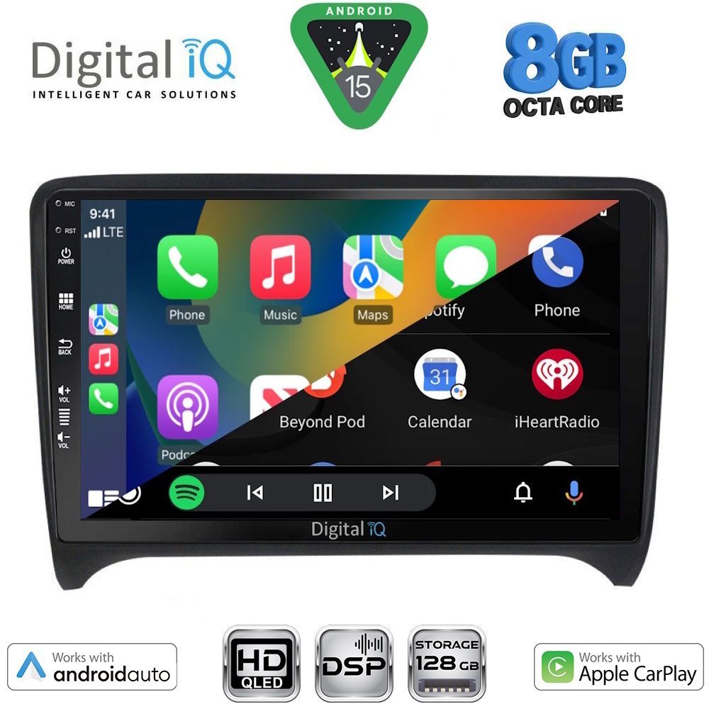 Audi TT 2007 – 2015 Οθόνη με CarPlay, Android Auto, Bluetooth, GPS – DIGITAL IQ BXF 7009_CPAA (9inc)