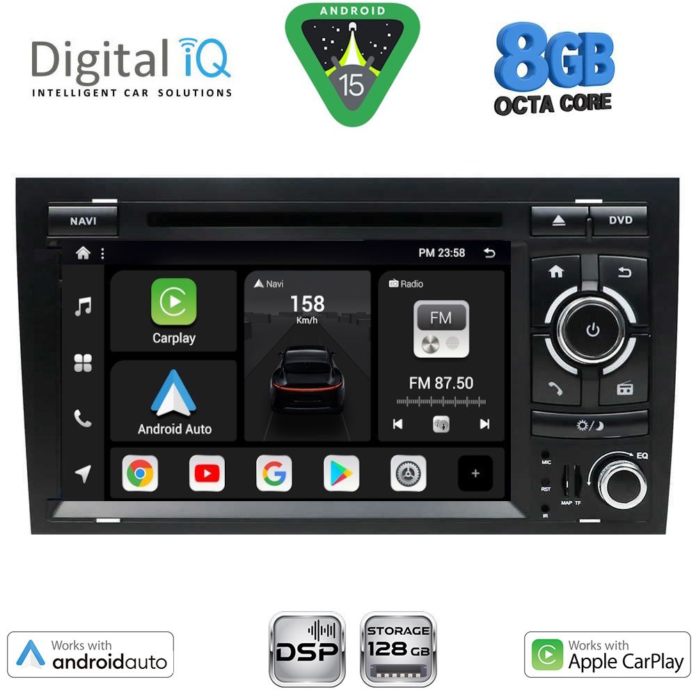 DIGITAL IQ BXF 750_CPAA (7'' DVD) MULTIMEDIA SYSTEM for AUDI A4 mod. 2002-2008 - DIGITAL IQ BXF 750_CPAA