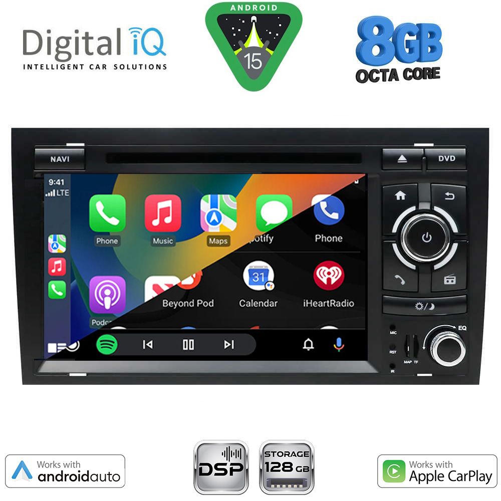DIGITAL IQ BXF 750_CPAA (7'' DVD) MULTIMEDIA SYSTEM for AUDI A4 mod. 2002-2008 - DIGITAL IQ BXF 750_CPAA