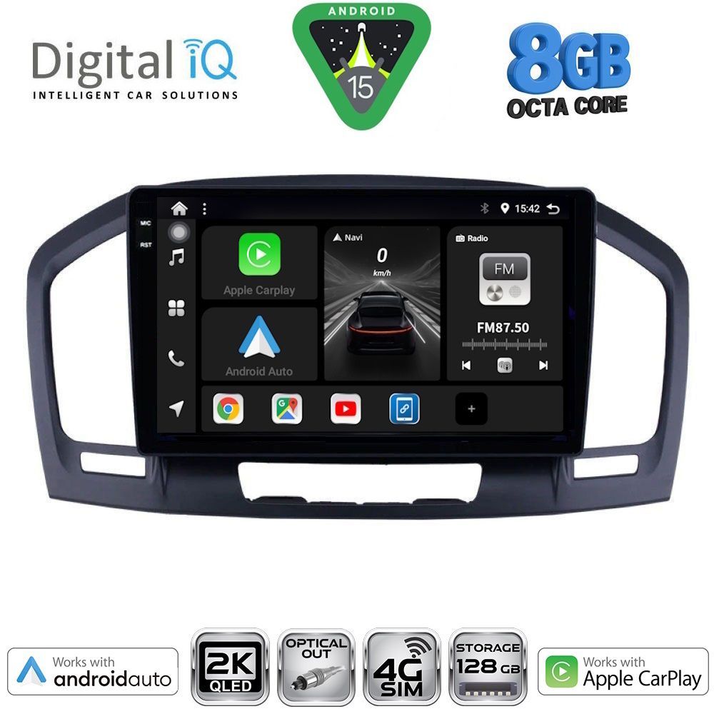 Οθόνη Opel Insignia 2008 – 2013 με CarPlay, Android Auto, GPS, Bluetooth – DIGITAL IQ BXK 20491BL_CPAA (9inc)