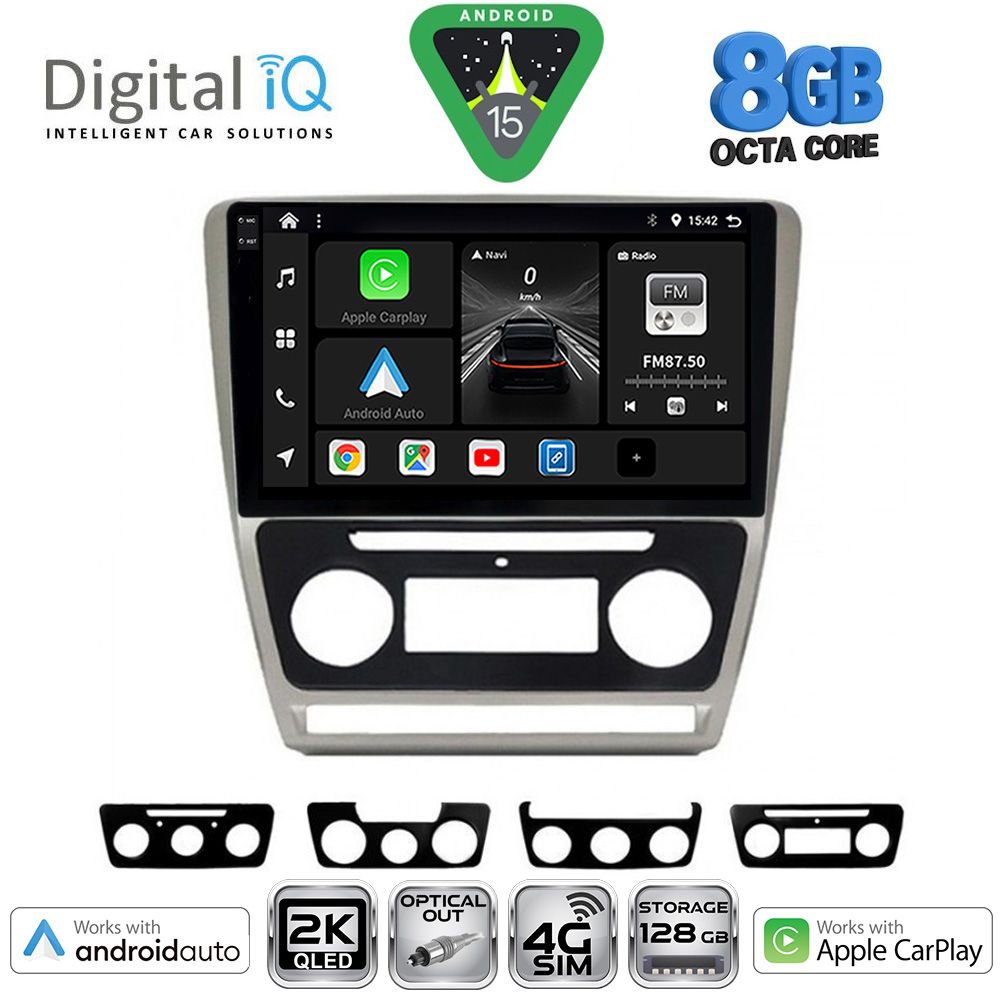 DIGITAL IQ BXK 20595SL_CPAA (10inc) MULTIMEDIA TABLET for SKODA OCTAVIA 5 mod. 2005-2012 (SILVER) - DIGITAL IQ BXK 20595SL_CPAA