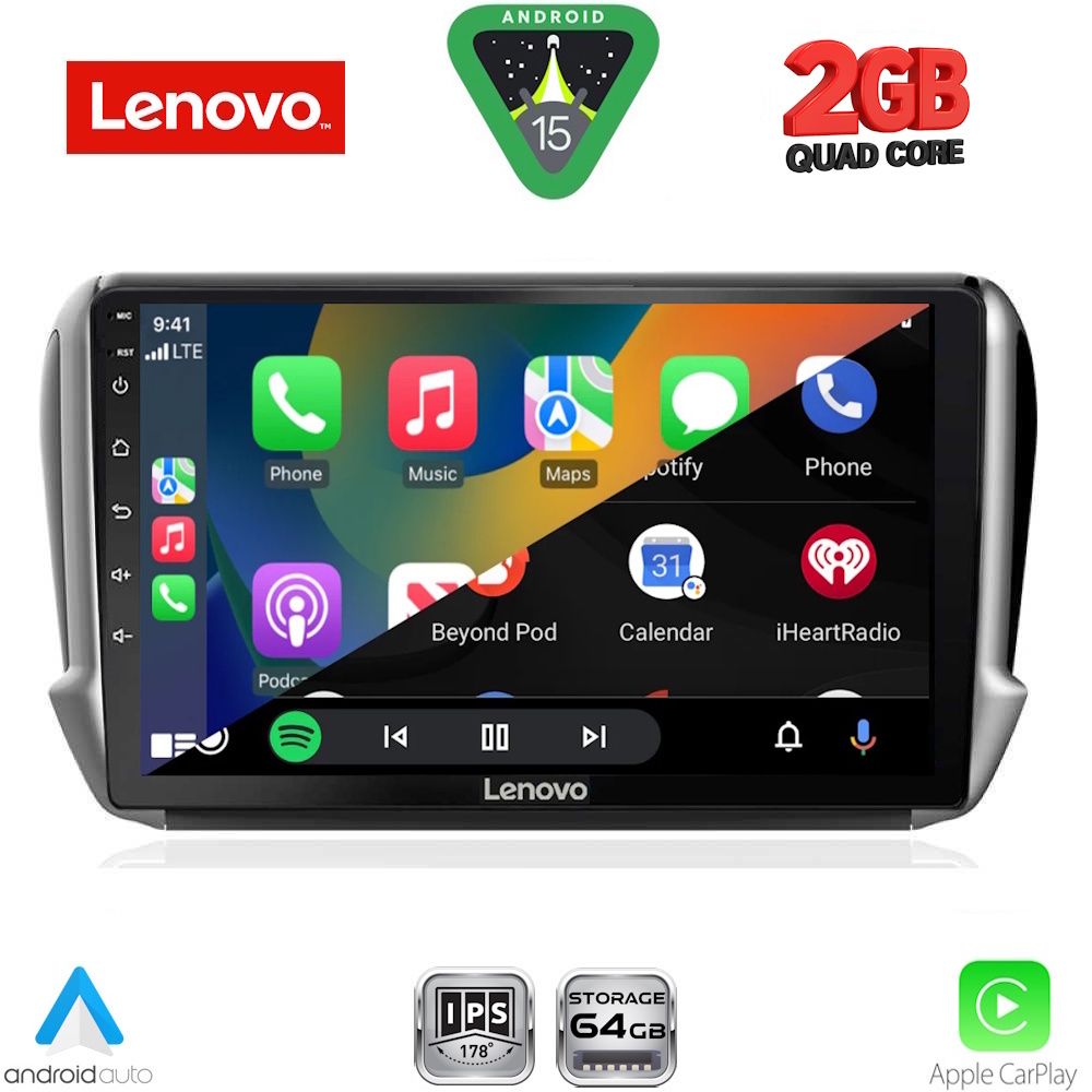 LENOVO LVD 2508_CPA (10inc) MULTIMEDIA TABLET for PEUGEOT 208-2008 mod. 2012-2021