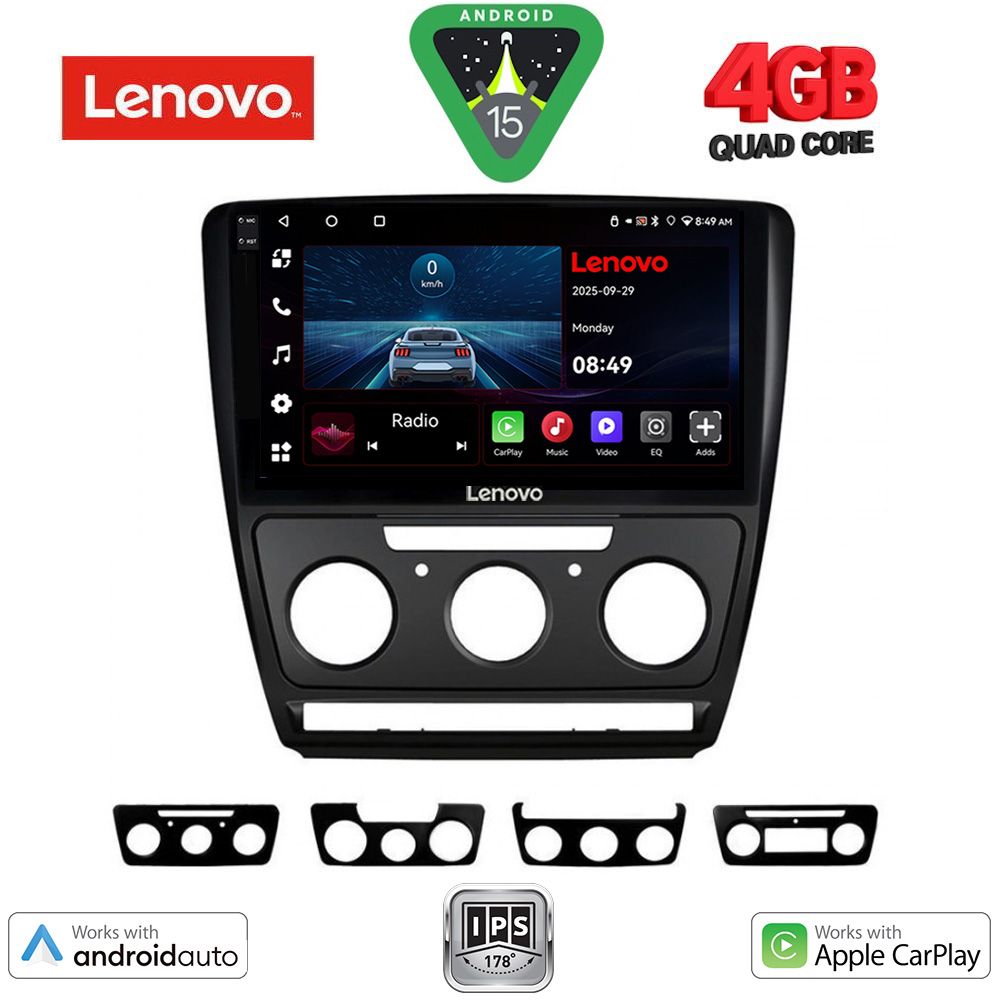 LENOVO LVE 8595BL_CPAA (10inc) MULTIMEDIA TABLET for SKODA OCTAVIA 5 mod. 2005-2012 (BLACK) - LENOVO LVE 8595BL_CPAA
