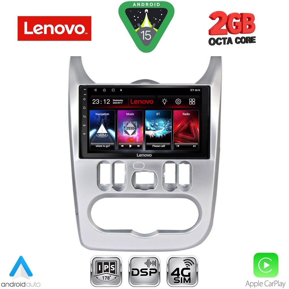 LENOVO LVF 5101SL_CPA (9inc) MULTIMEDIA TABLET for DACIA DUSTER – LOGAN – SANDERO mod. 2006-2012 (SILVER)