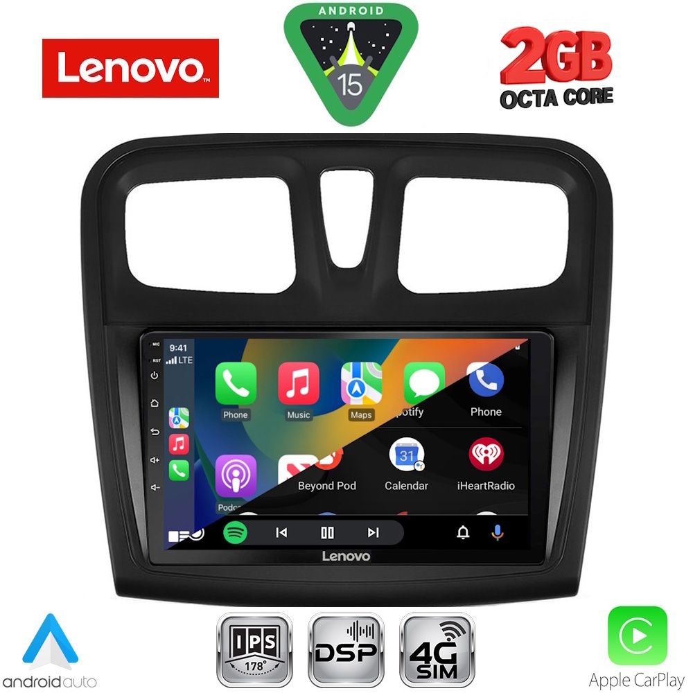 LENOVO LVF 5108SQ_CPA (9inc) MULTIMEDIA TABLET for DACIA LOGAN – SANDERO mod. 2012-2019 - LENOVO LVF 5108SQ_CPA