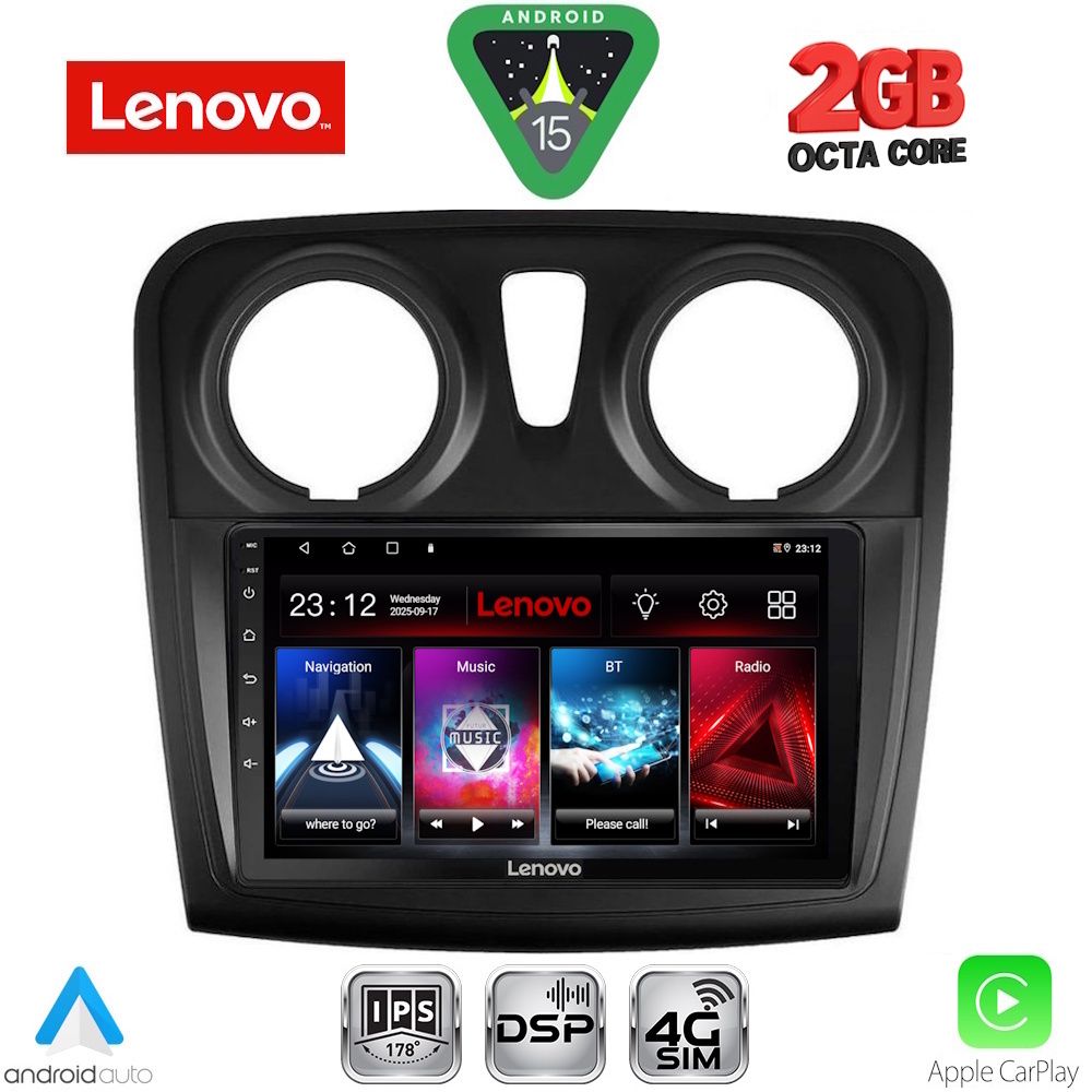 LENOVO LVF 5108_CPA (9inc) MULTIMEDIA TABLET for DACIA LOGAN – SANDERO mod. 2012-2019 - LENOVO LVF 5108_CPA