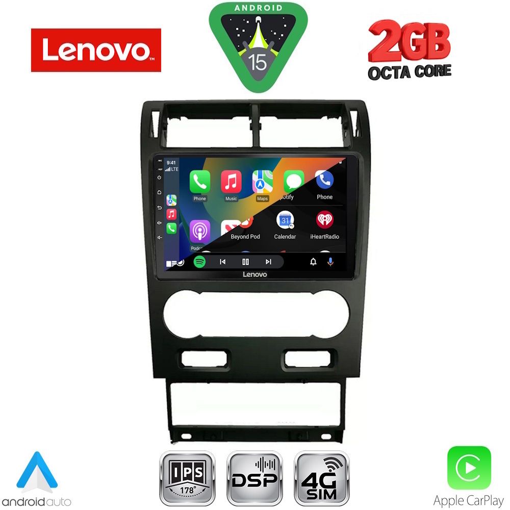 Ford Mondeo 2003 - 2006 Οθόνη με Car Play, Android Auto, BT, GPS – LENOVO LVF 5161A_CPA (9inc)