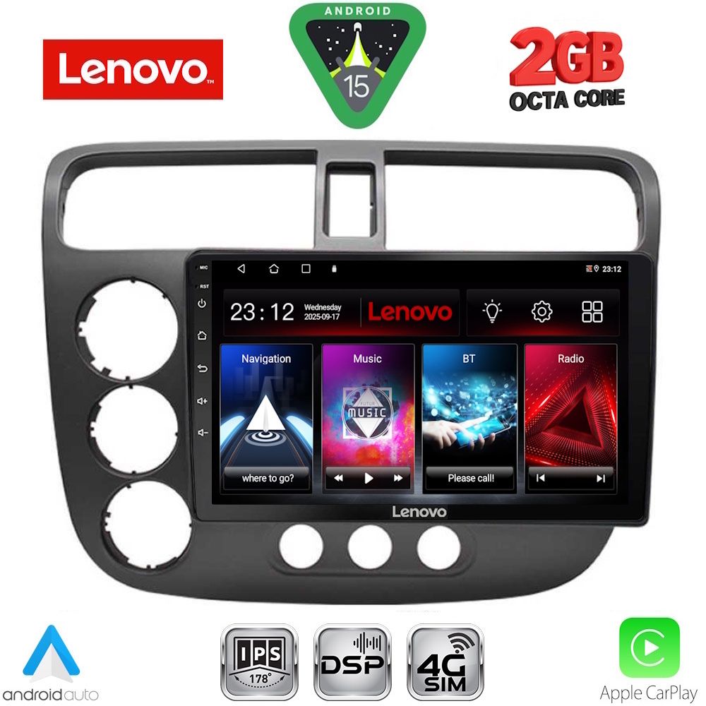 LENOVO LVF 5187_CPA (9inc) MULTIMEDIA TABLET for HONDA CIVIC 4D mod. 2001-2006 - LENOVO LVF 5187_CPA