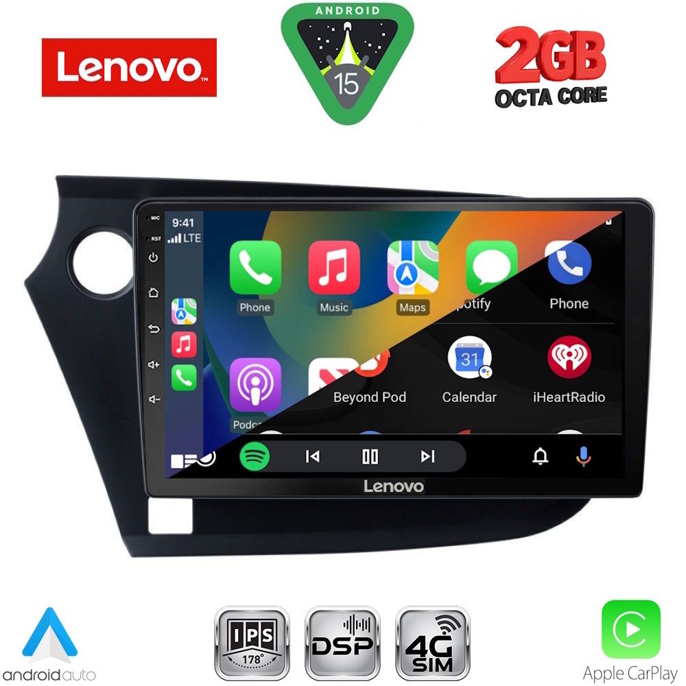 LENOVO LVF 5205_CPA (9inc) MULTIMEDIA TABLET for HONDA INSIGHT mod. 2009-2014 - LENOVO LVF 5205_CPA