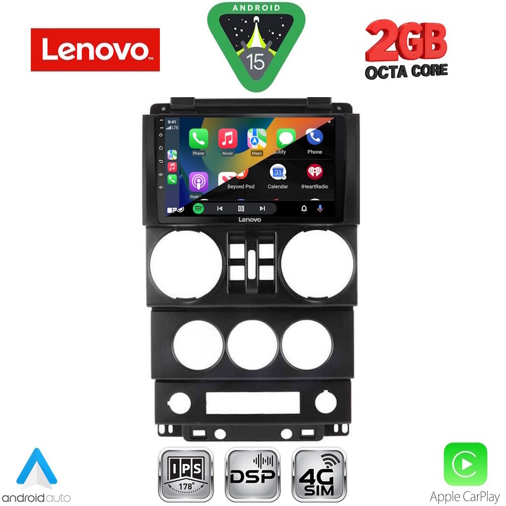 LENOVO LVF 5294_CPA (9inc) MULTIMEDIA TABLET for JEEP WRANGLER  mod. 2006-2011 - LENOVO LVF 5294_CPA