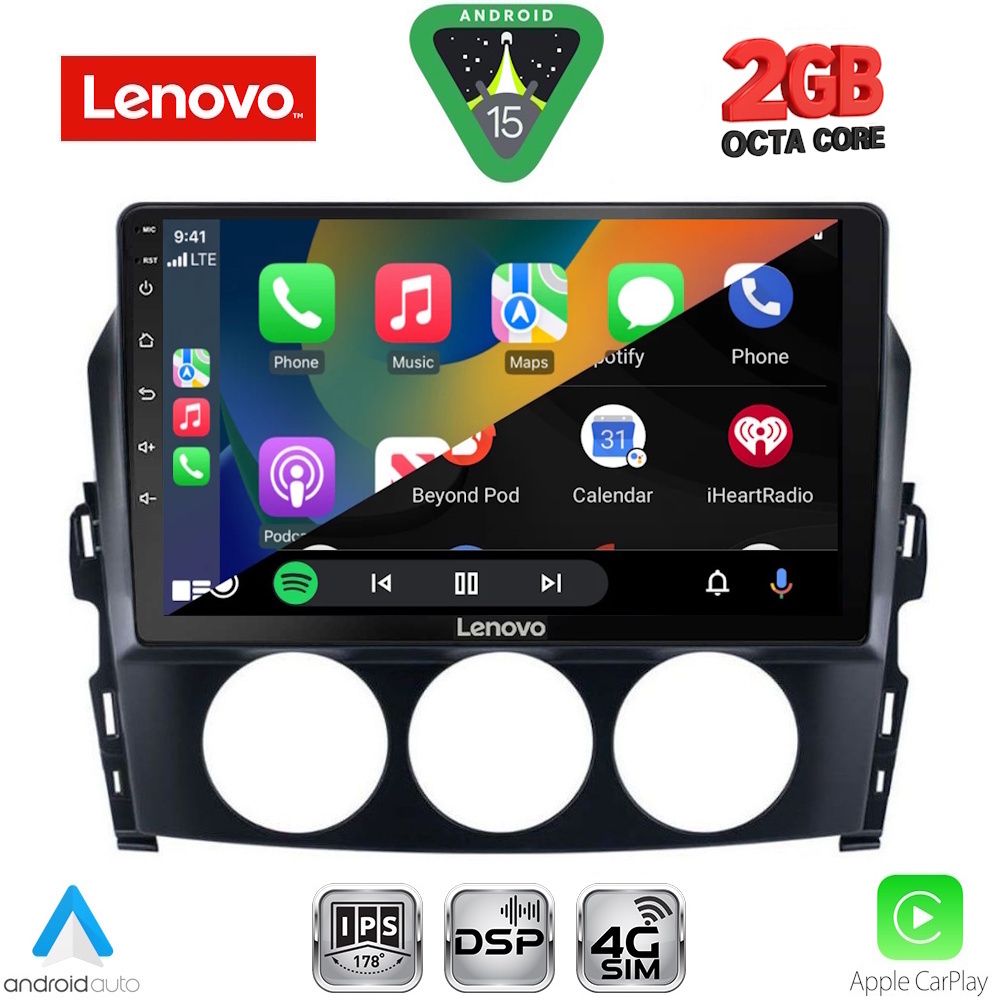 LENOVO LVF 5392_CPA (9inc) MULTIMEDIA TABLET for MAZDA MX5 mod. 2005-2015 - LENOVO LVF 5392_CPA