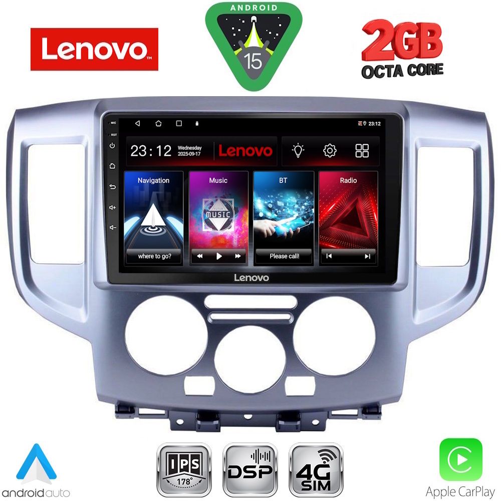 LENOVO LVF 5458SL_CPA (9inc) MULTIMEDIA TABLET for NISSAN NV 200 mod. 2009-2020 (SILVER) - LENOVO LVF 5458SL_CPA