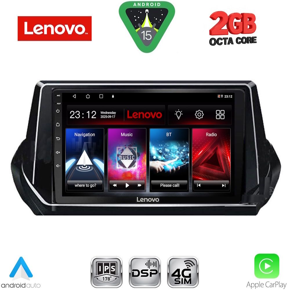 LENOVO LVF 5509_CPA (9inc) MULTIMEDIA TABLET for PEUGEOT 208 - 2008 mod. 2021-2026