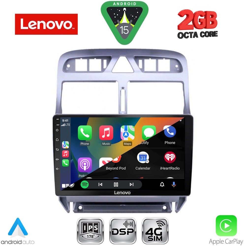 LENOVO LVF 5512_GPS (9inc) MULTIMEDIA TABLET for PEUGEOT 307 mod. 2001-2008 - LENOVO LVF 5512_CPA