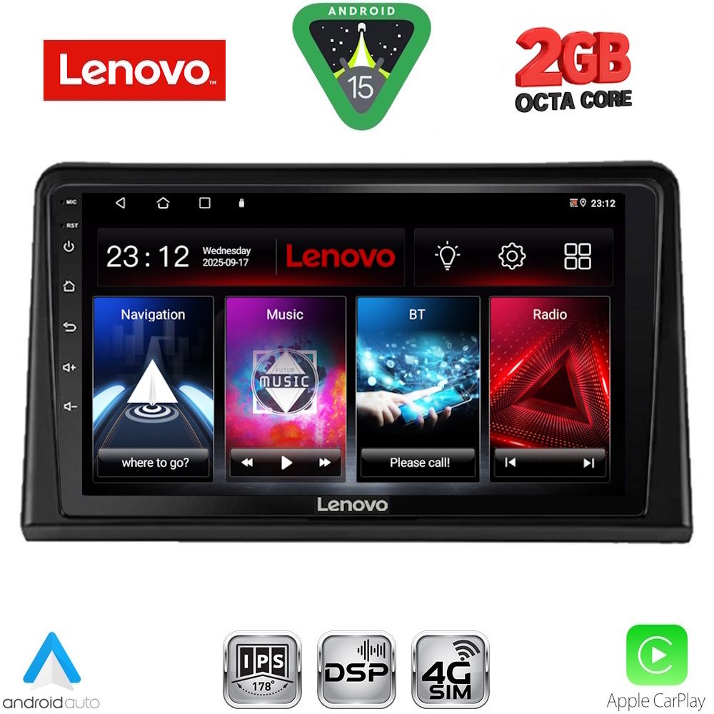 Οθόνη Renault Express 2020 – 2026 με Car Play, Android Auto, GPS, Bluetooth - LENOVO LVF 5548_CPA (9inc)