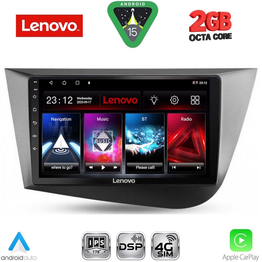 LENOVO LVF 5574_CPA (9inc) MULTIMEDIA TABLET for SEAT LEON mod. 2005-2012 - LENOVO LVF 5574_CPA