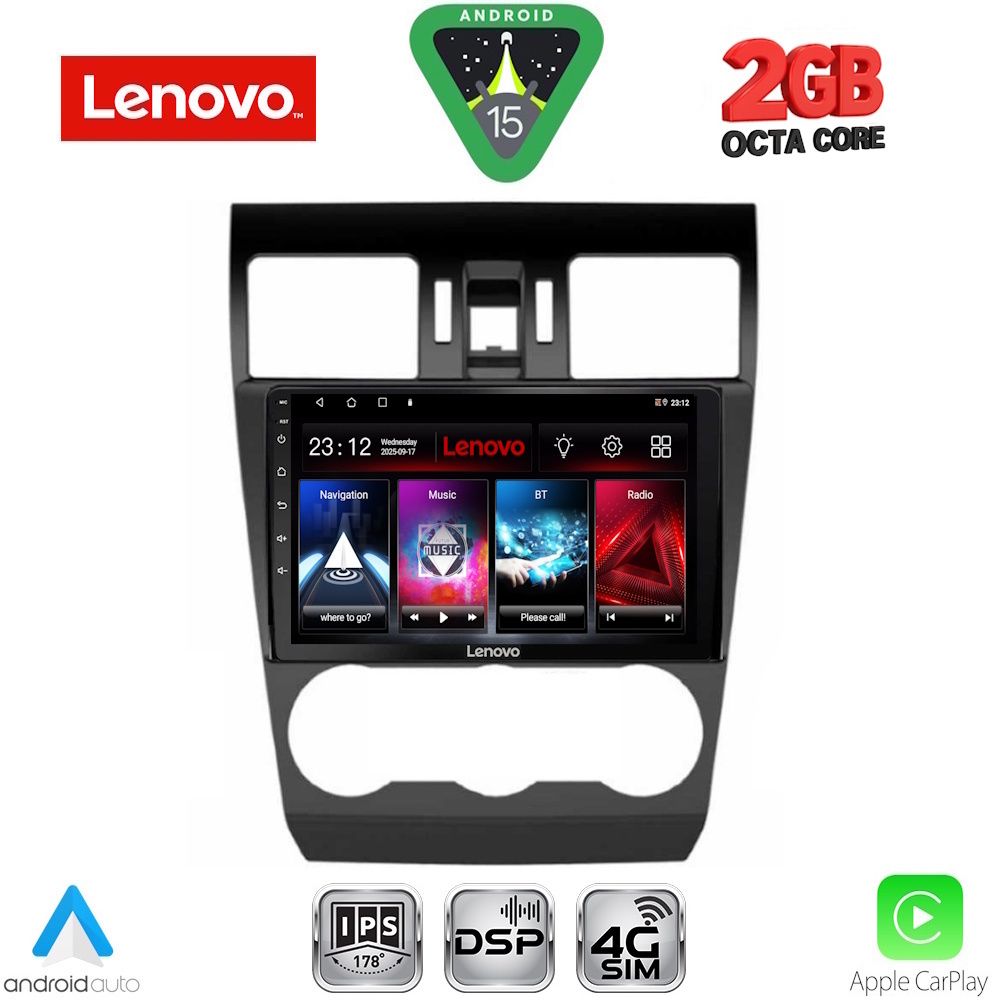 Subaru Forester, Impreza, XV 2013 - 2019 Οθόνη με CarPlay, Android Auto, BT, GPS – LENOVO LVF 5663_CPA (9inc)